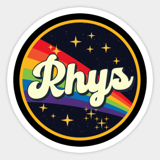 Rhys // Rainbow In Space Vintage Style Sticker